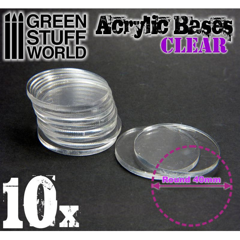 Acrylic Bases - Round 40 mm CLEAR (Green Stuff World)