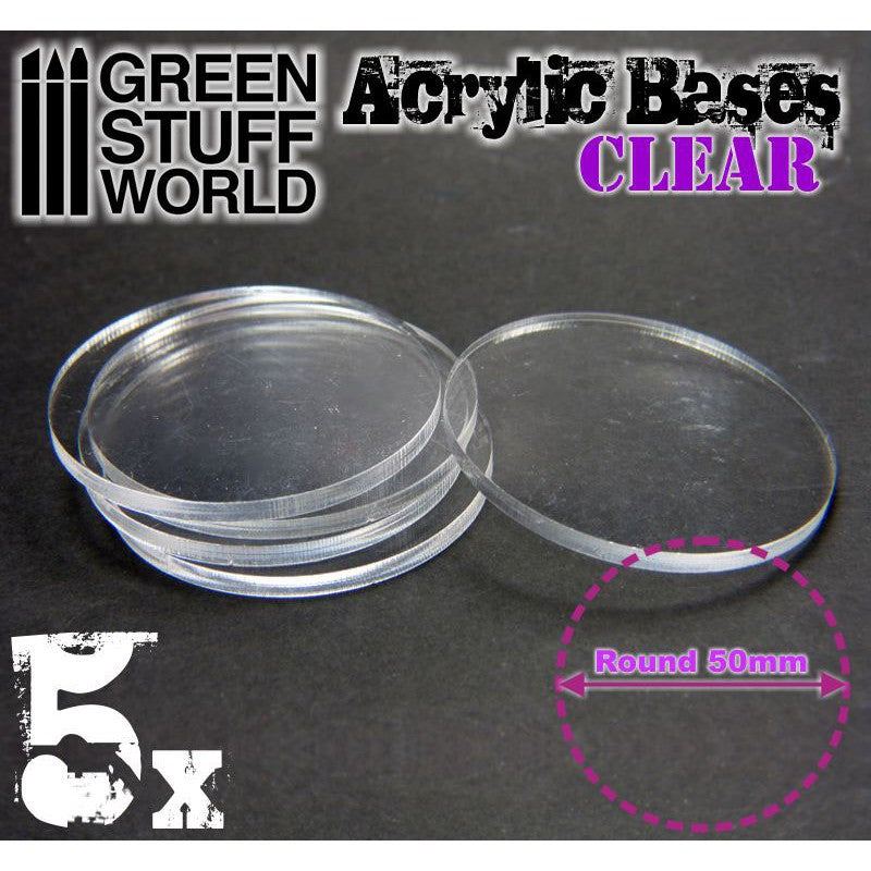 Acrylic Bases - Round 50 mm CLEAR (Green Stuff World)