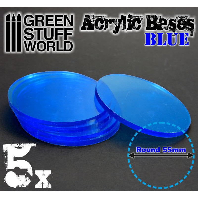 Acrylic Bases - Round 55 mm CLEAR BLUE (Green Stuff World)