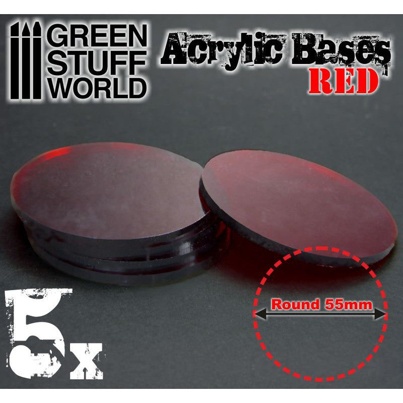Acrylic Bases - Round 55 mm CLEAR RED (Green Stuff World)