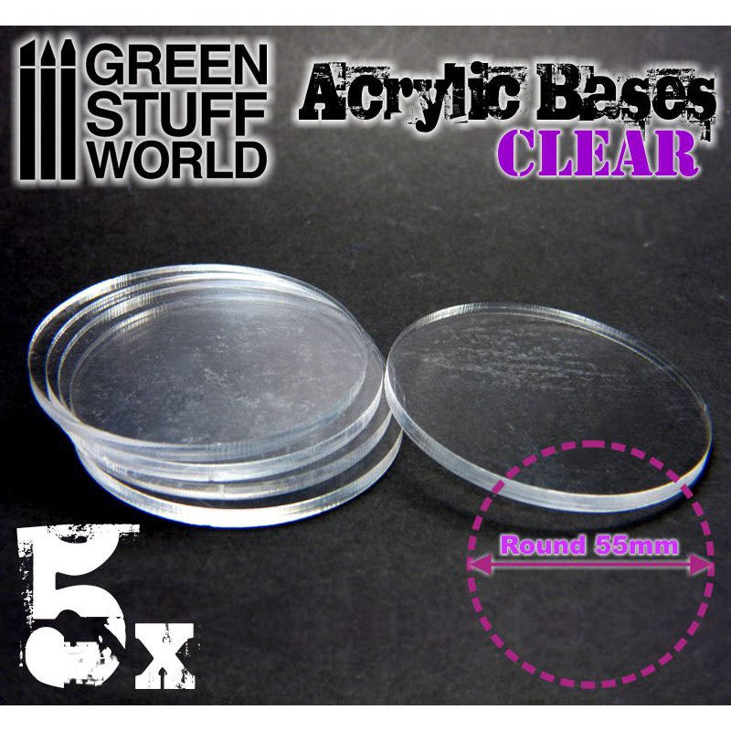 Acrylic Bases - Round 55 mm CLEAR (Green Stuff World)