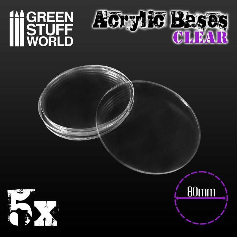 Acrylic Bases - Round 80 mm CLEAR (Green Stuff World)