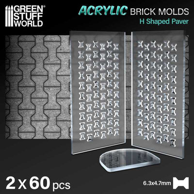 Acrylic molds - H Shaped Paver (Green Stuff World)