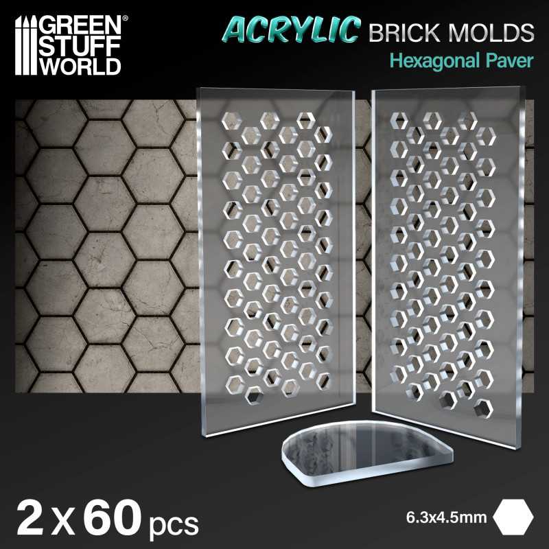 Acrylic molds - Hexagonal Paver (Green Stuff World)