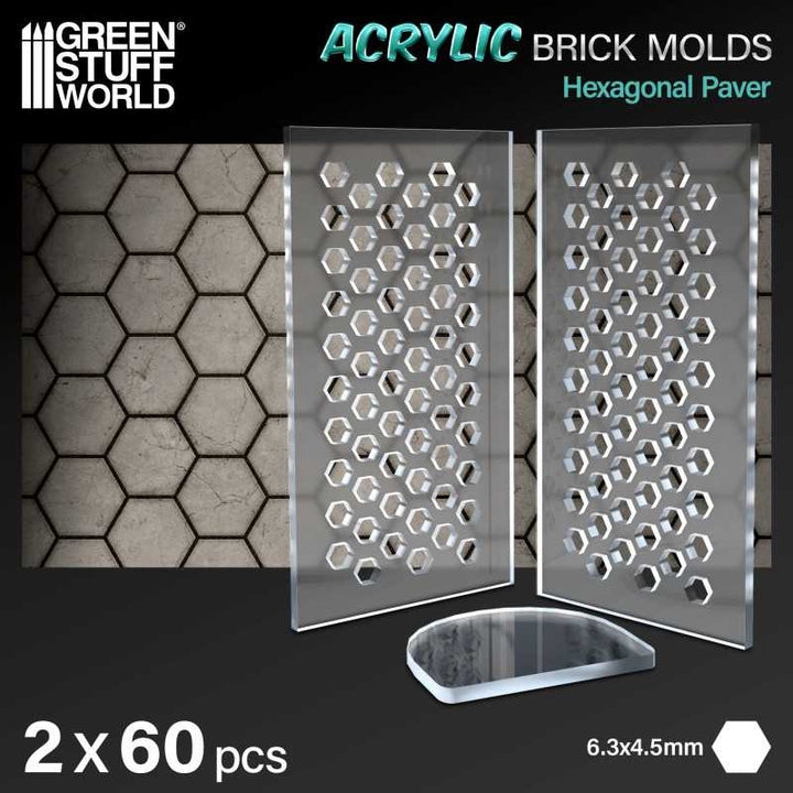 Acrylic molds - Hexagonal Paver (Green Stuff World)