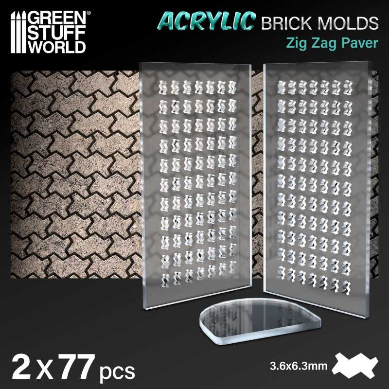 Acrylic molds - Zig Zag Pavement (Green Stuff World)