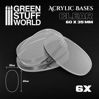 Acrylic Oval Base 60x35mm CLEAR (Green Stuff World)