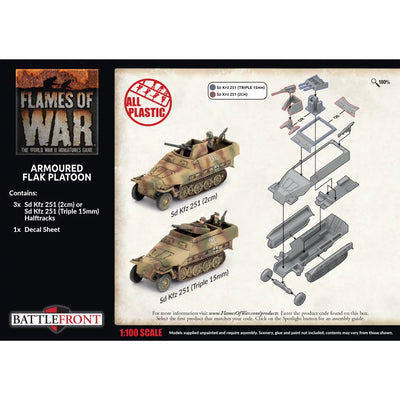 Flames ofWar: Sd Kfz 251 2cm / Triple 15mm Armoured Flak Platoon (3x Plastic) (GBX180)