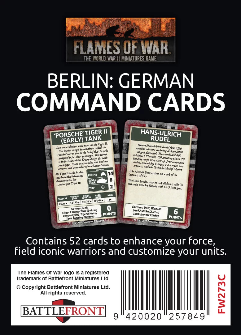 Flames of War: Berlin - German Command Cards (FW273C)