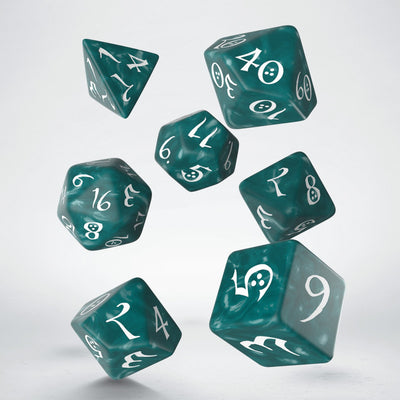 Classic RPG Stormy & white Dice Set (7) (Q-Workshop) (SCLE1A)