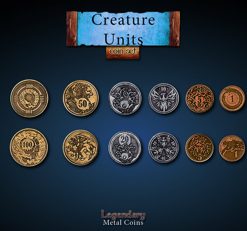 Legendary Metal Coins - Creature Units Coin Set (Drawlab)