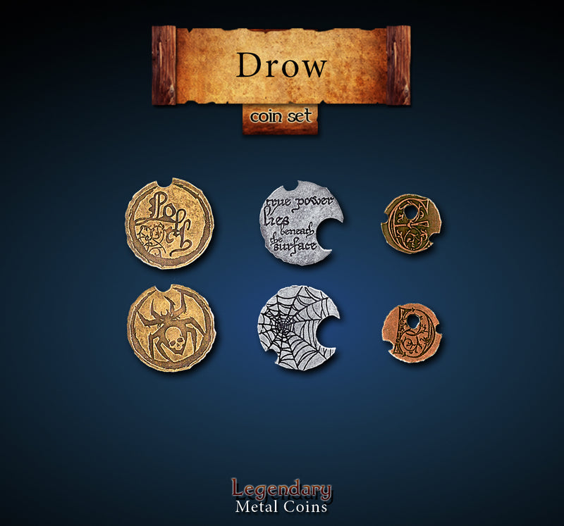 Legendary Metal Coins - Drow Coin Set (Drawlab)
