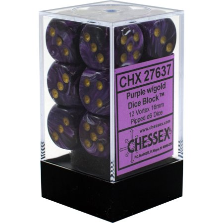 Vortex 16mm D6 Purple/gold (Chessex) (27637)