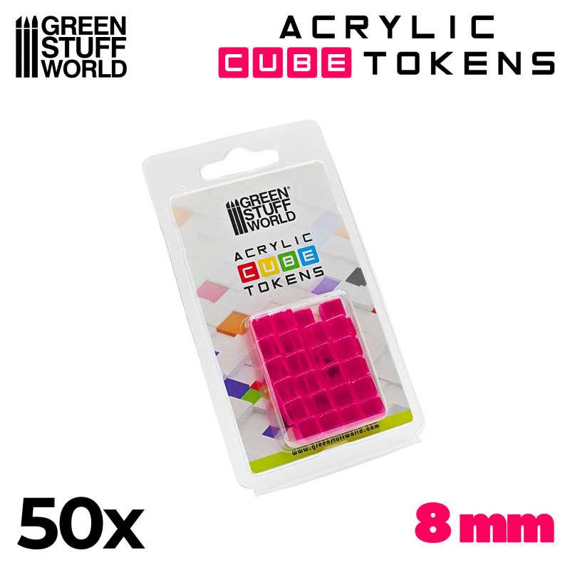 Gaming Tokens - Pink Cubes 8mm (Green Stuff World)
