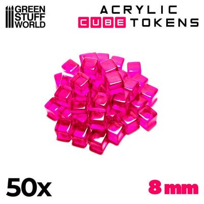 Gaming Tokens - Pink Cubes 8mm (Green Stuff World)