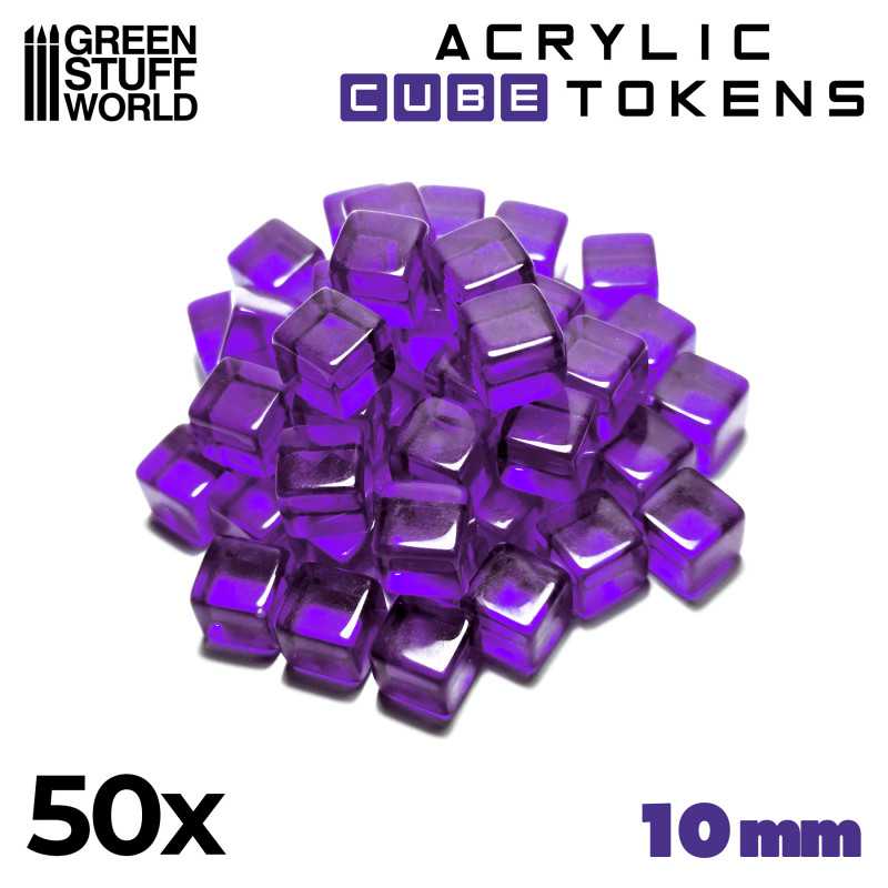 Gaming Tokens - Purple Cubes 10mm (Green Stuff World)