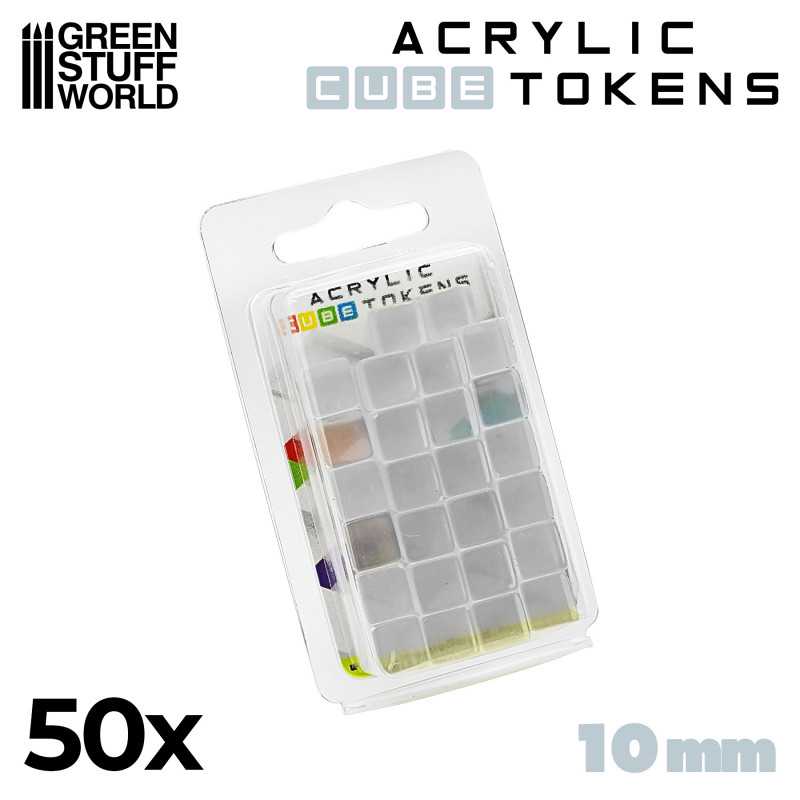 Gaming Tokens - Transparent Cubes 10mm (Green Stuff World)