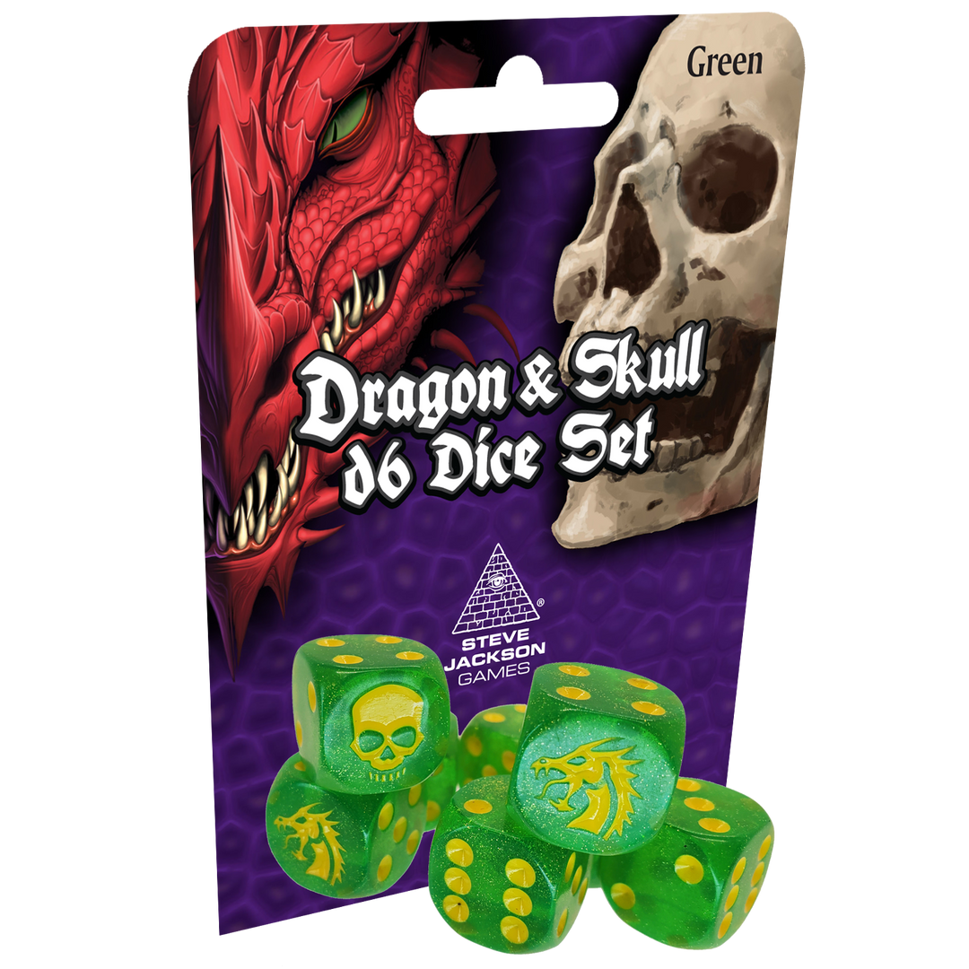 Dragon & Skull Dice Pack (Green Glitter)