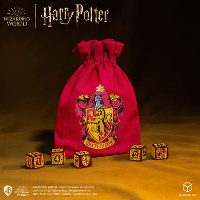Harry Potter - Gryffindor Dice & Pouch (Q-Workshop) (190142/2023/1/A/D6B)