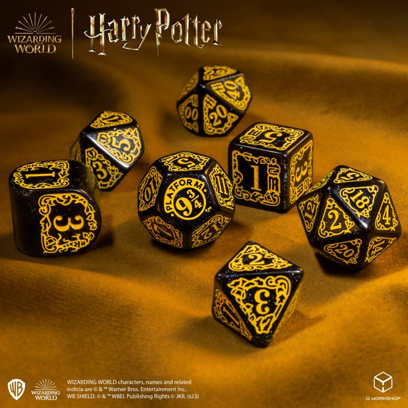 Harry Potter - Hufflepuff Modern Dice Set - Black (Q-Workshop) (190142/2023/4/A)