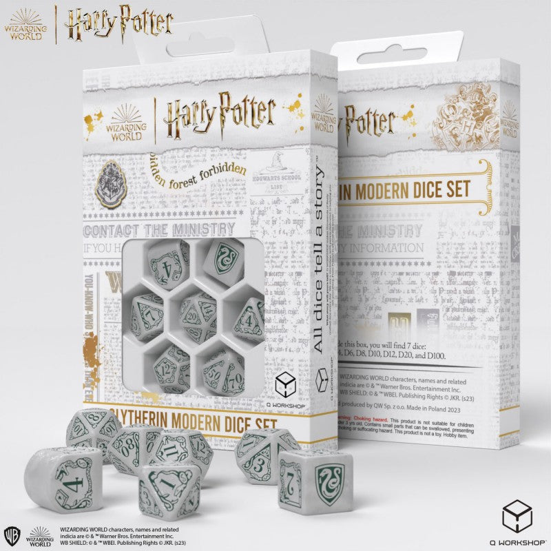 Harry Potter - Slytherin Modern Dice Set - White (Q-Workshop) (190142/2023/2/B)