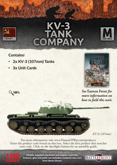 Flames of War: KV-3 Tank Company (SBX82)