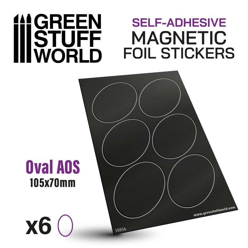 Oval Magnetic Sheet SELF-ADHESIVE - 105x70mm (Green Stuff World)