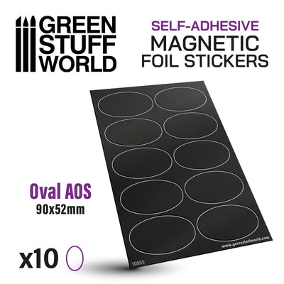 Oval Magnetic Sheet SELF-ADHESIVE - 90x52mm (Green Stuff World)