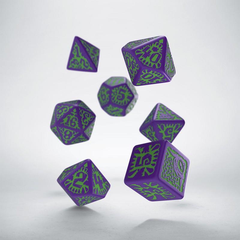Pathfinder Goblin Purple & green Dice Set (7) - Q-Workshop
