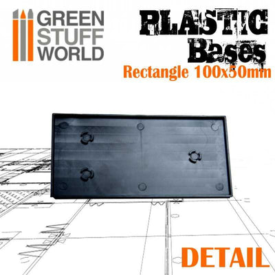 Plastic Bases - Rectangle 100x50mm BLACK (Green Stuff World)