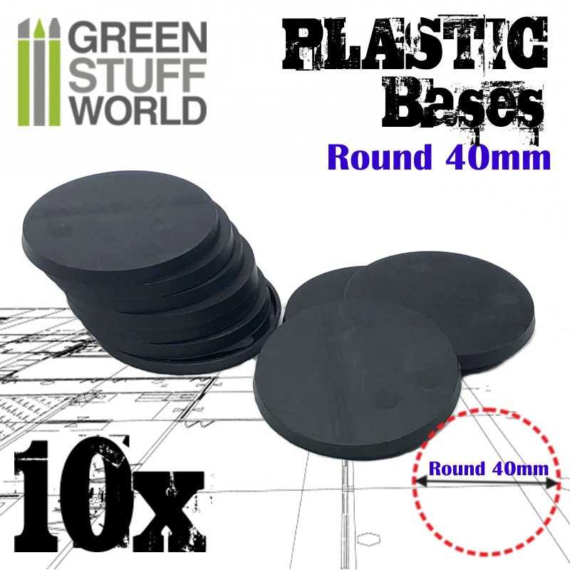 Plastic Bases - Round 40 mm BLACK (Green Stuff World)