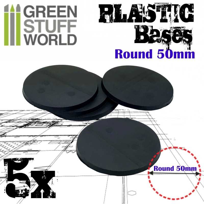 Plastic Bases - Round 50 mm BLACK (Green Stuff World)