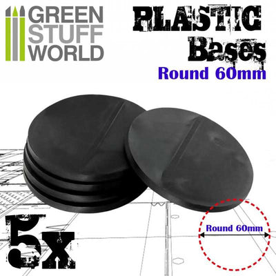 Plastic Bases - Round 60 mm BLACK (Green Stuff World)