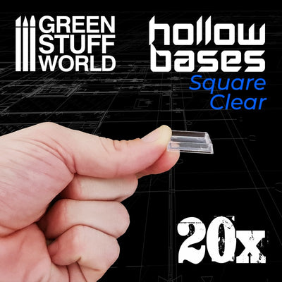 Plastic CLEAR Square Hollow Base 25mm (Green Stuff World)