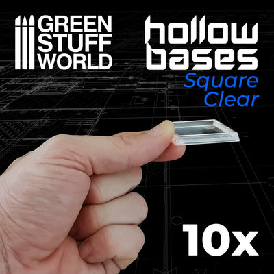 Plastic CLEAR Square Hollow Base 40mm (Green Stuff World)