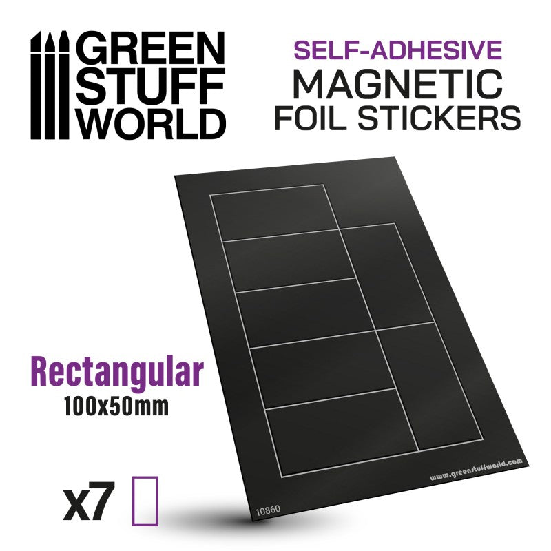 Rectangular Magnetic Sheet SELF-ADHESIVE - 100x50mm (Green Stuff World)