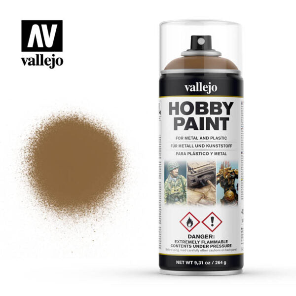 Vallejo Hobby Paint Spray: Leather Brown (28.014)