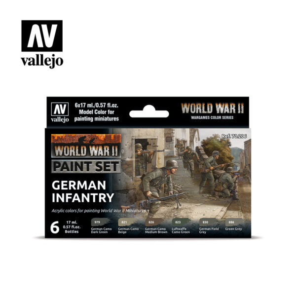 Vallejo Paint Set: WWII German Infantry (70.206)