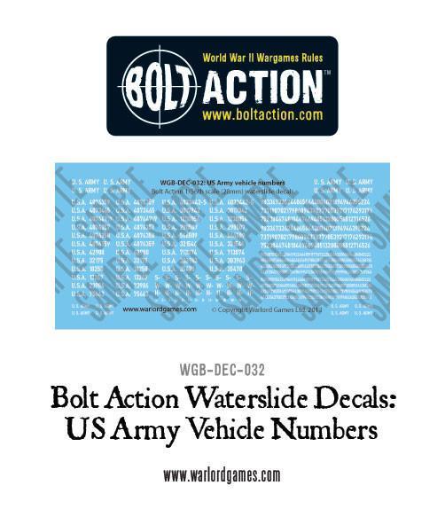 Bolt Action: Decals - US vehicle numbers