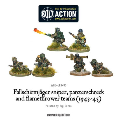 Bolt Action: Fallschirmjager sniper, panzerschreck and flamethrower teams (1943-45)